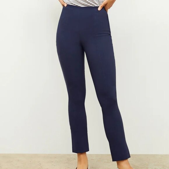 M.M. Lafleur Foster Cigarette Pant Size 4 Dark Navy Blue Ponte Stretch Classic - Picture 1 of 16